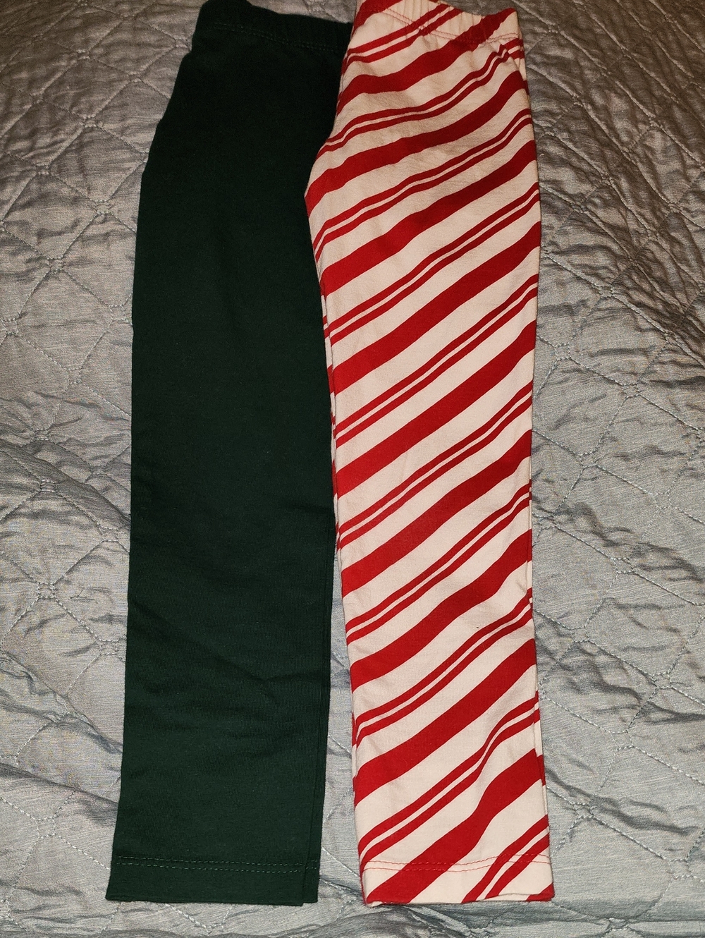 The Children's Place Green and Red Candy-Stripe Kids Leggings Two-Pack